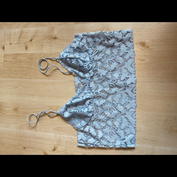 Free People Sheer Blue Top - Picture 3 of 4